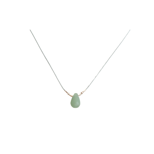 Collar hilo Delia Jade verde - silver