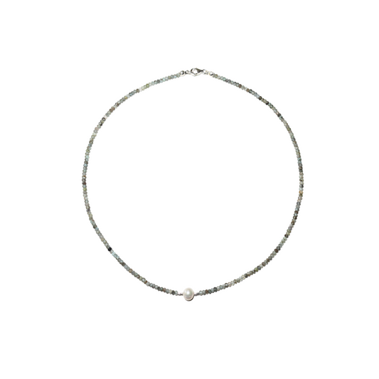 Collar Melanie Apatita clara - silver