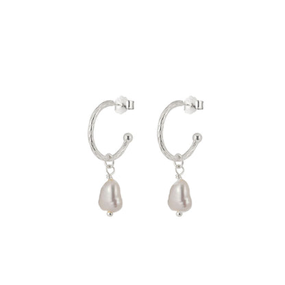 Argollas Lily perla - silver