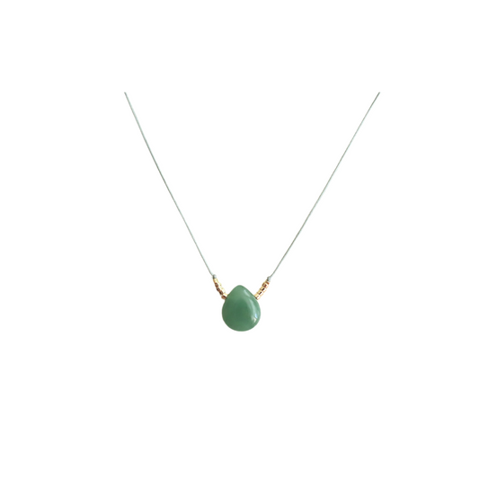 Collar hilo Delia Jade verde - gold (B)