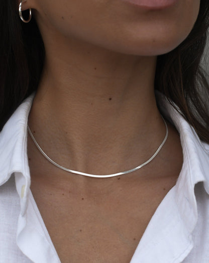 Collar Cinta 2mm - silver (B)