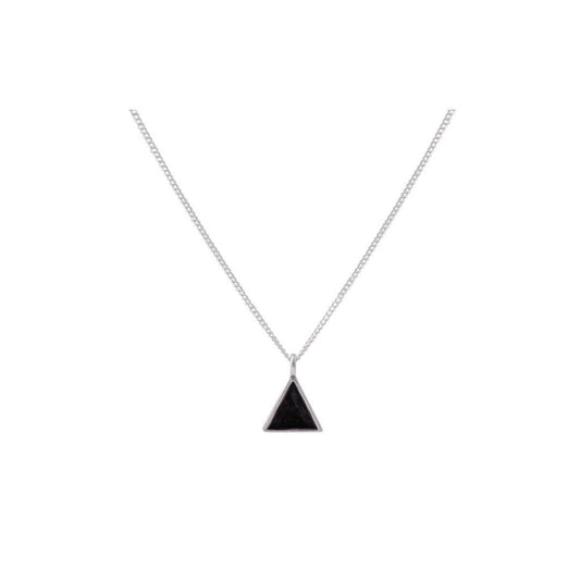 Collar Triángulo mini Ónix negro - silver