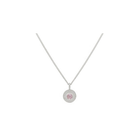 Collar Gia Cuarzo rosa - silver